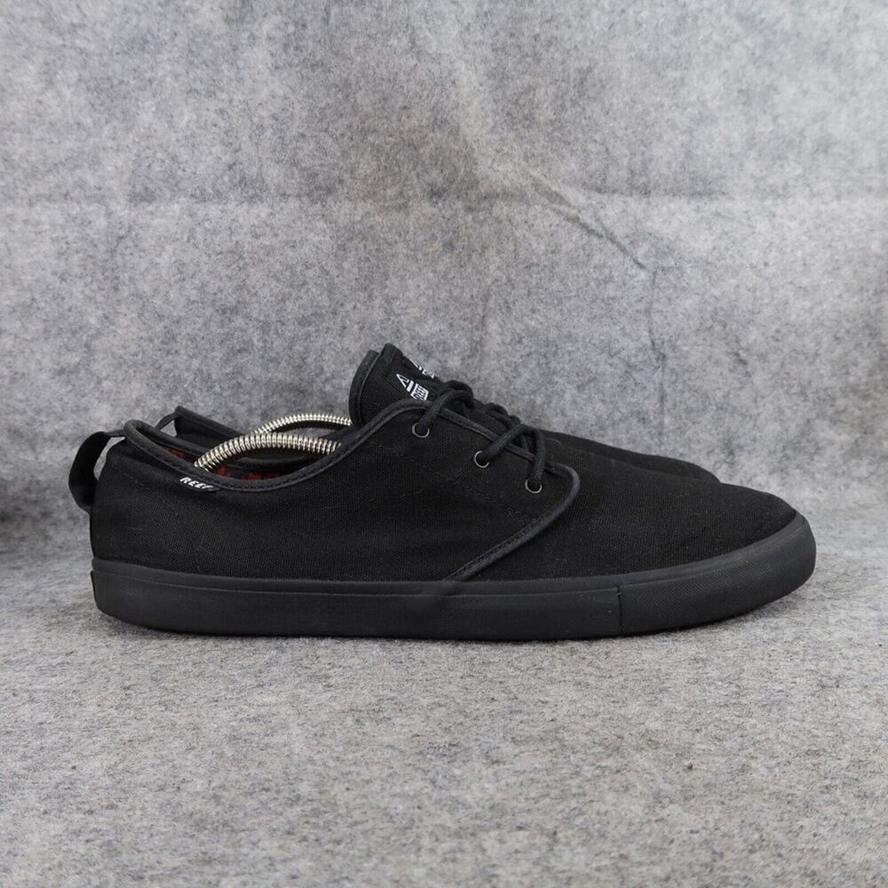 Reef Shoes Mens 12 Sneakers Casual Canvas Black Lace Up Landis 2 Lifestyle Beach - Picture 2 of 14